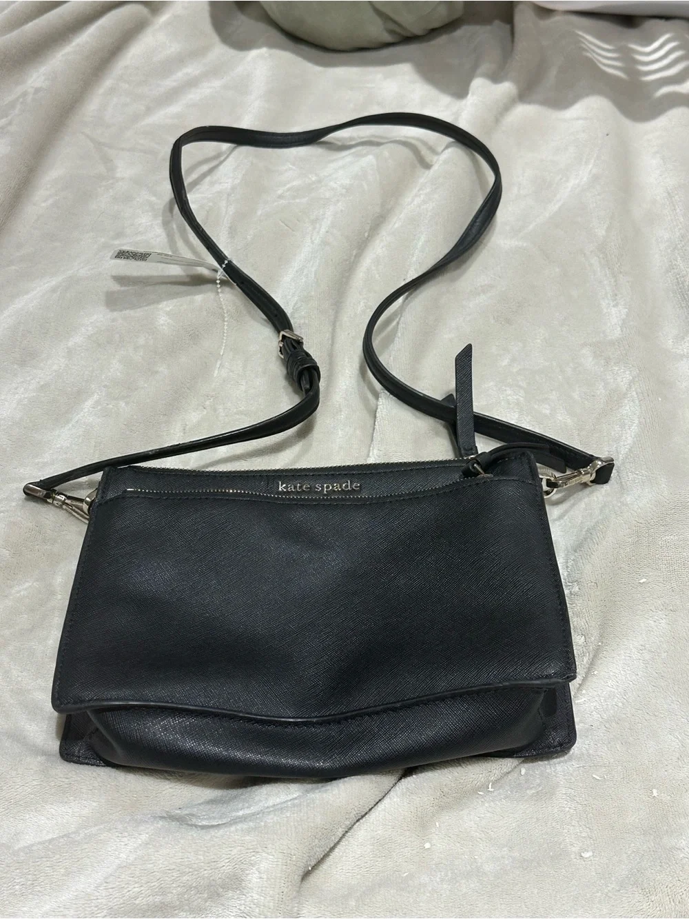 kate spade Black Saffiano Leather Crossbody with Gold Hardware